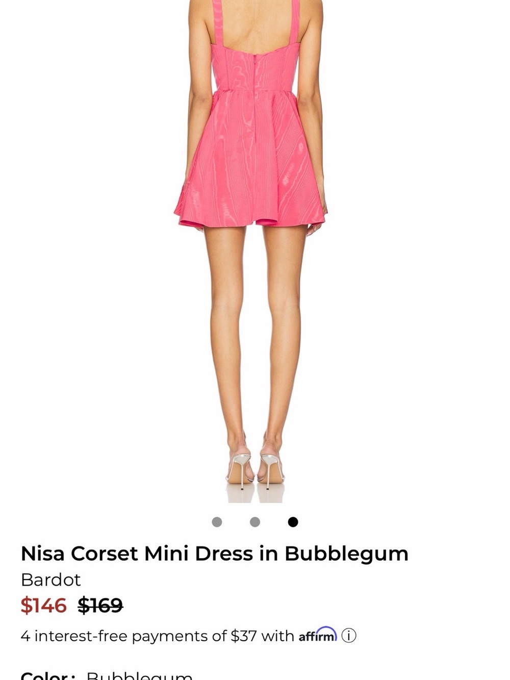 Bardot Nisa Pink Bubblegum Corset Mini Dress - Picture 3 of 3